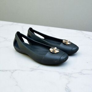 Crocs Sienna Square Toe Ballet Flat in Black Women’s Size 9